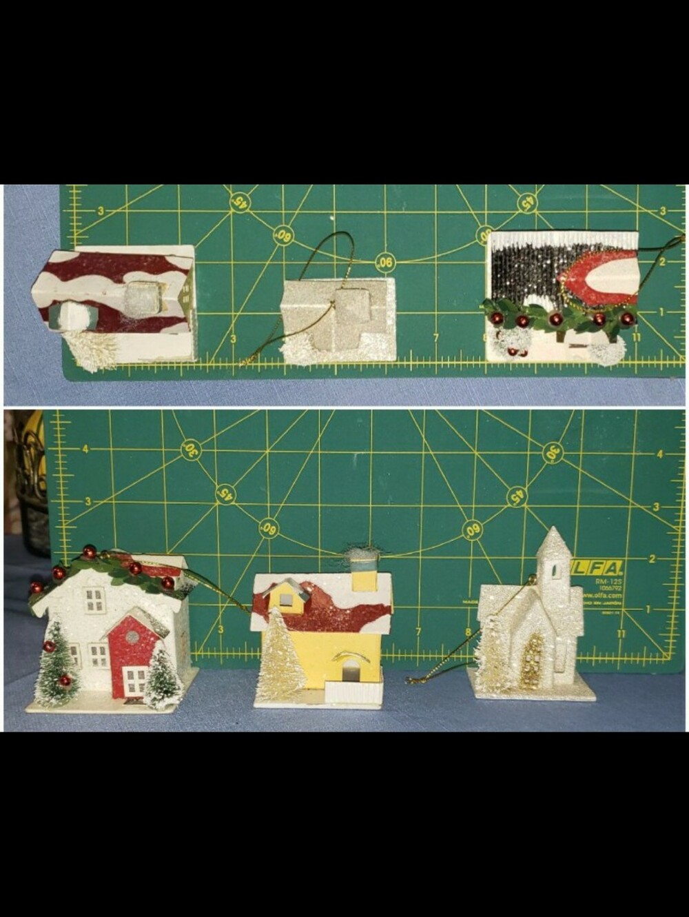 Lot Of Three (3) Putz Style Christmas Houses - Picture 12 of 12